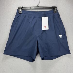 NWT Wilson Tiebreaker Tennis Shorts Unlined Breathable Navy Blue Men’s Small